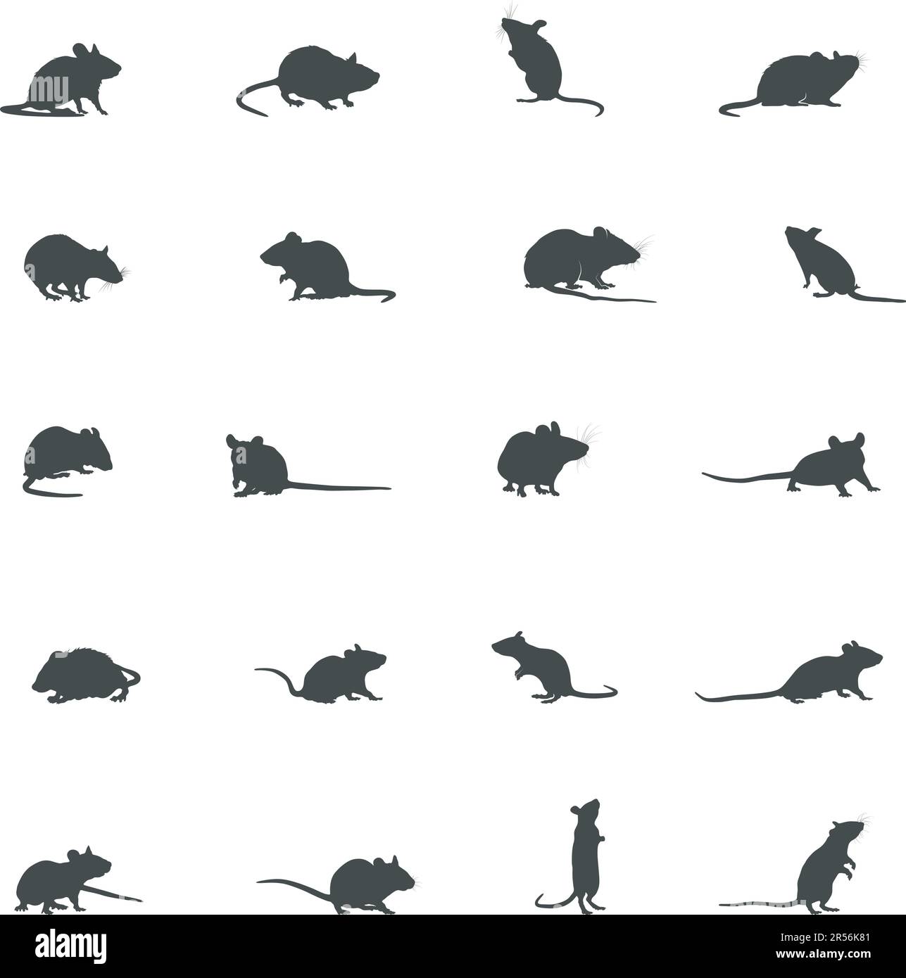Silhouette mouse, silhouette mouse topo, mouse vettore arte Illustrazione Vettoriale