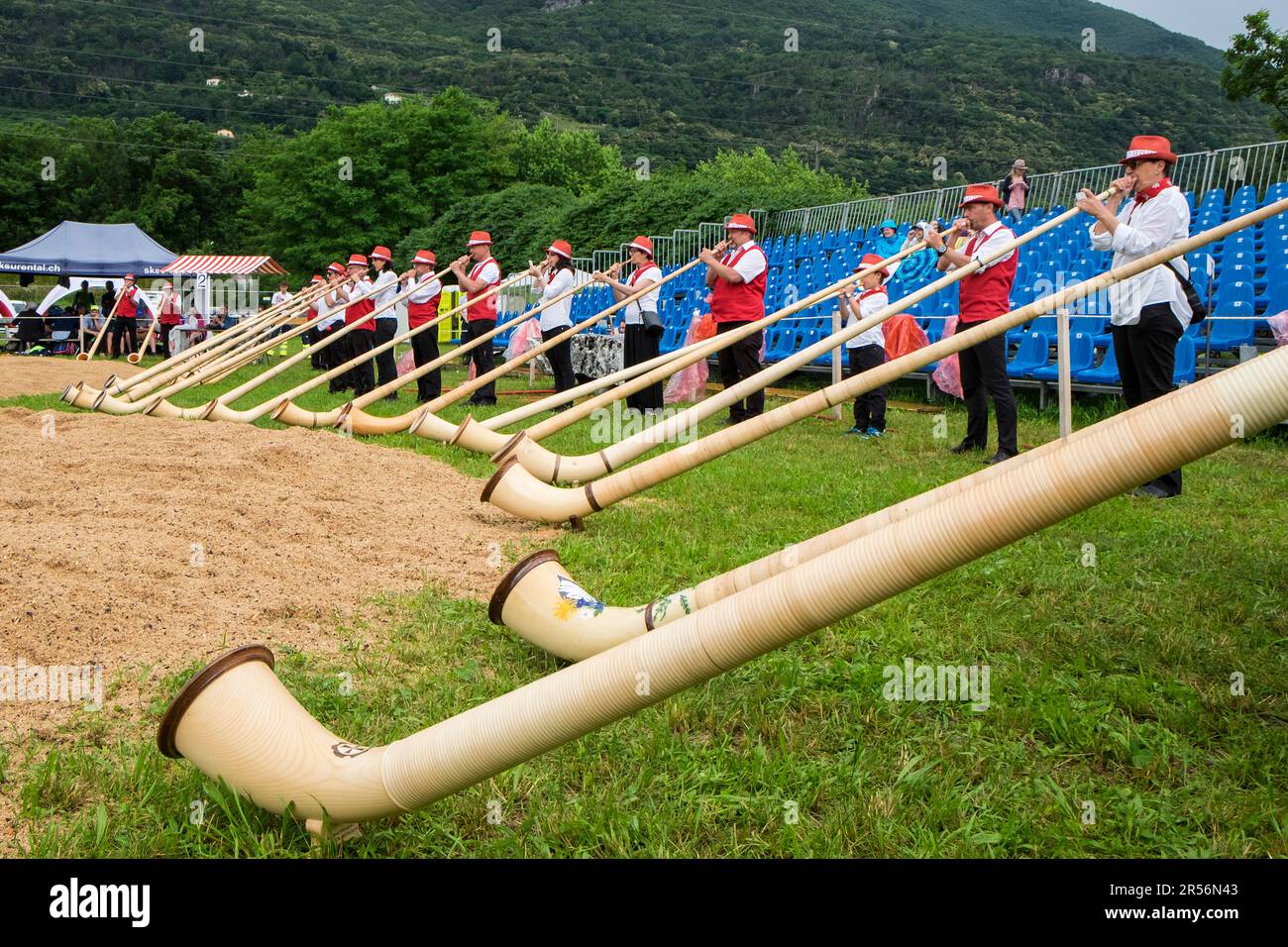 Festival svizzero di wrestling. gudo. cantone ticino. svizzera Foto Stock