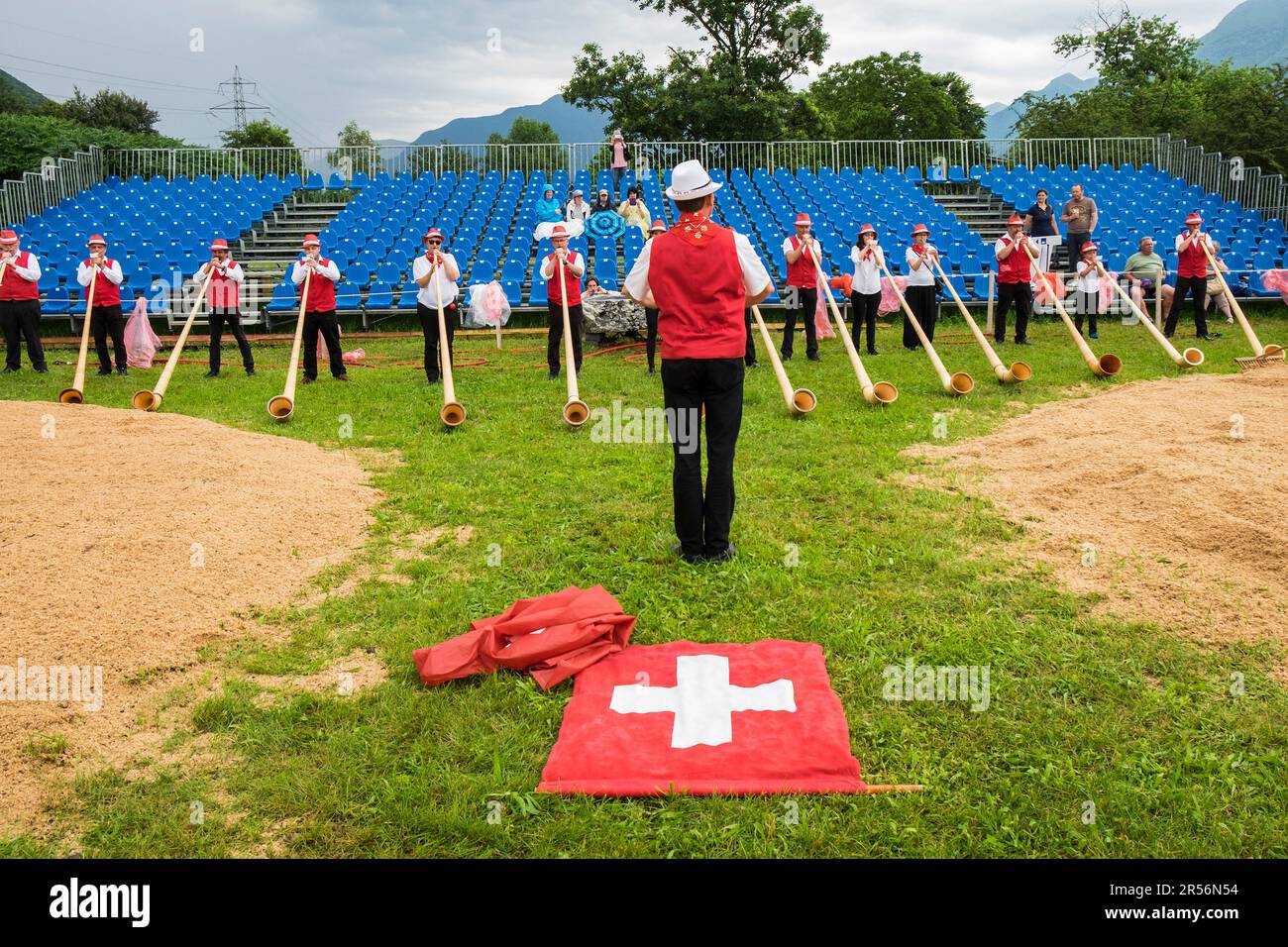 Festival svizzero di wrestling. gudo. cantone ticino. svizzera Foto Stock