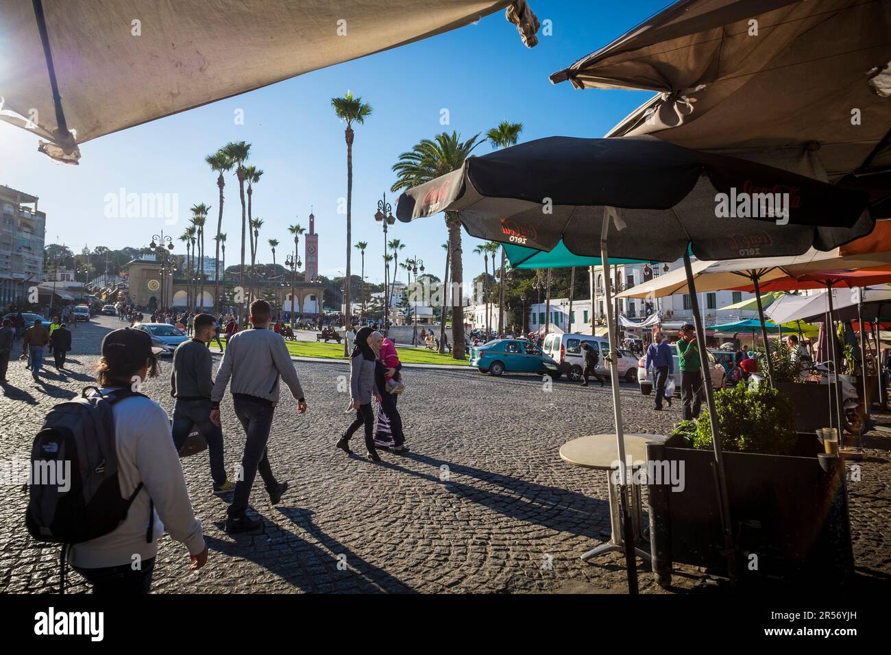 Marocco. Tangeri. Piazza Grand Socco Foto Stock