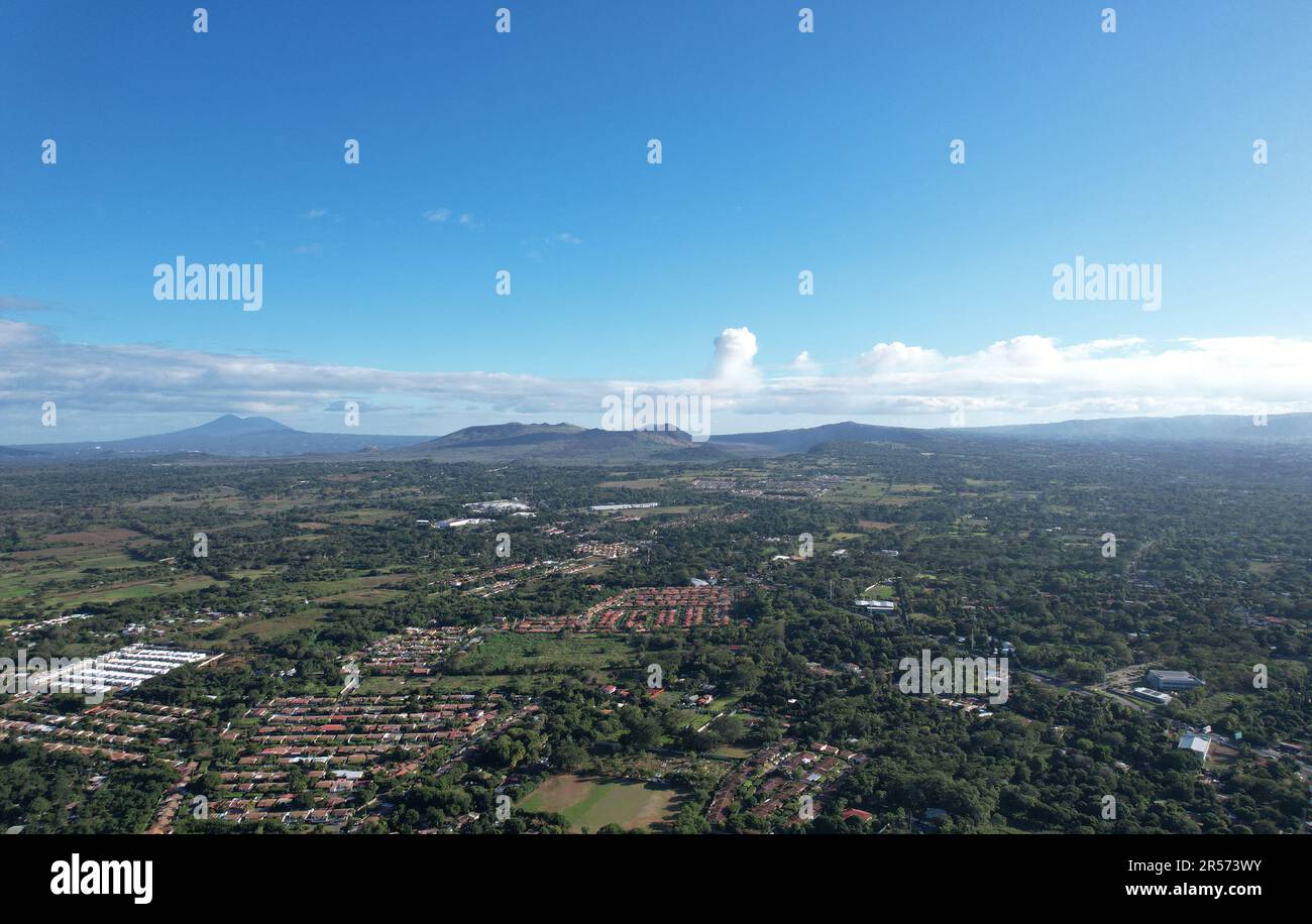 Verde Nicaragua paesaggio vulcanico vista aerea drone Foto Stock