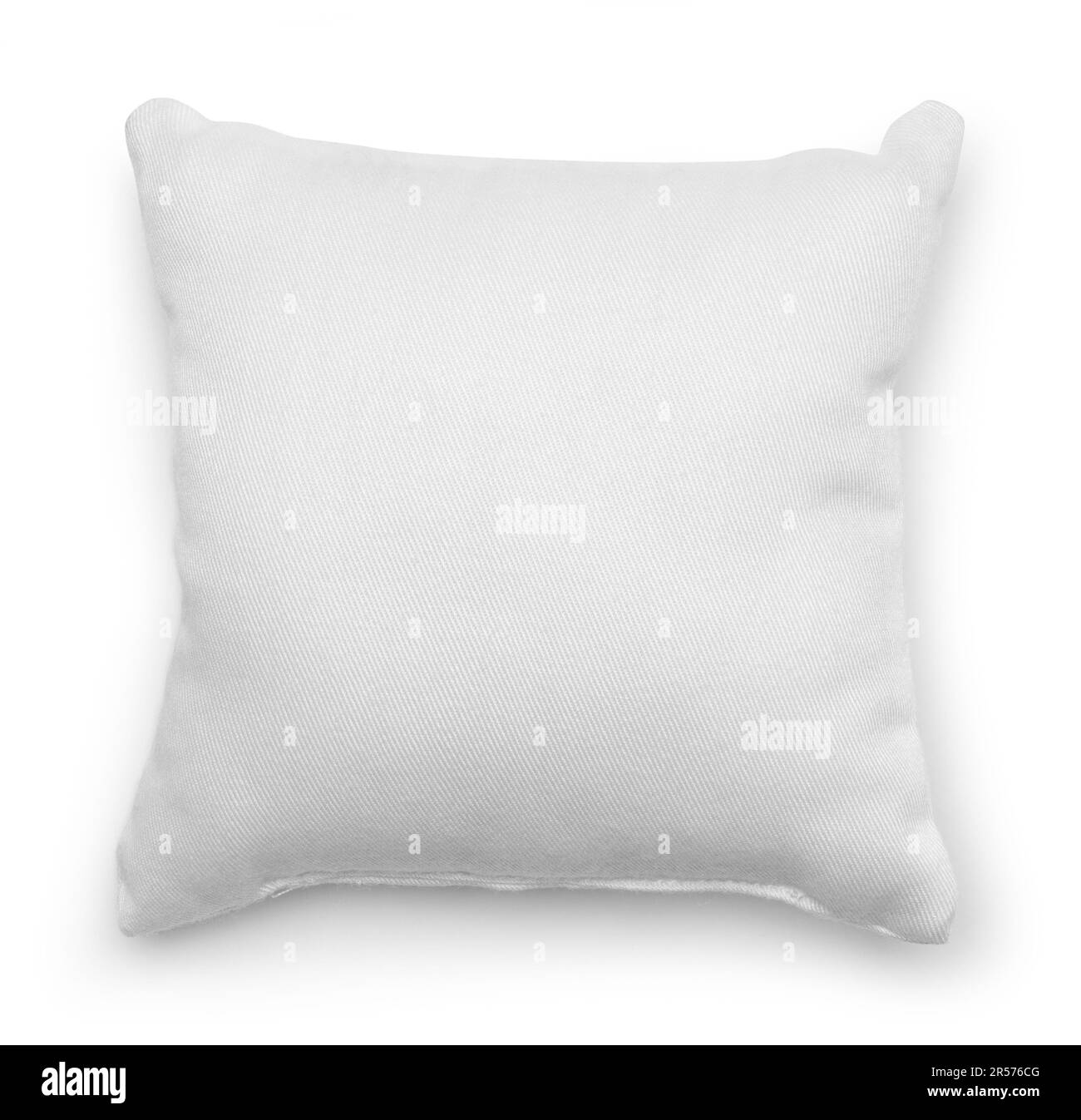 Piccolo quadrato Pillow Top Vista ritagliata sul bianco. Foto Stock