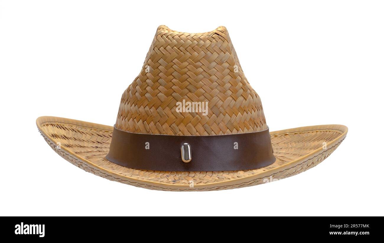 Cowboy Hat Front Cut out su White. Foto Stock