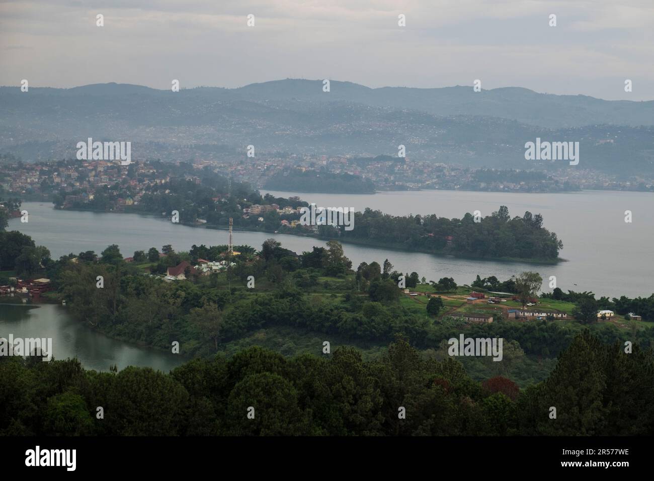 Ruanda. Cyangugu. Bukavu view (Congo) Foto Stock