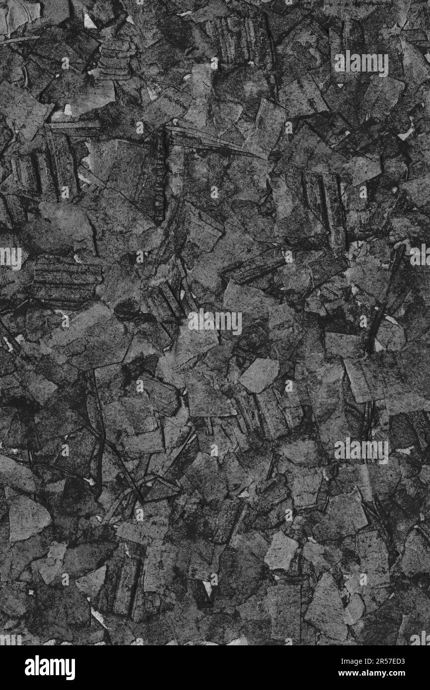 Ruvido vecchio cartone testurizzato verticale fondo fatto a mano da pezzi strappati per il design, in bianco e nero Foto Stock