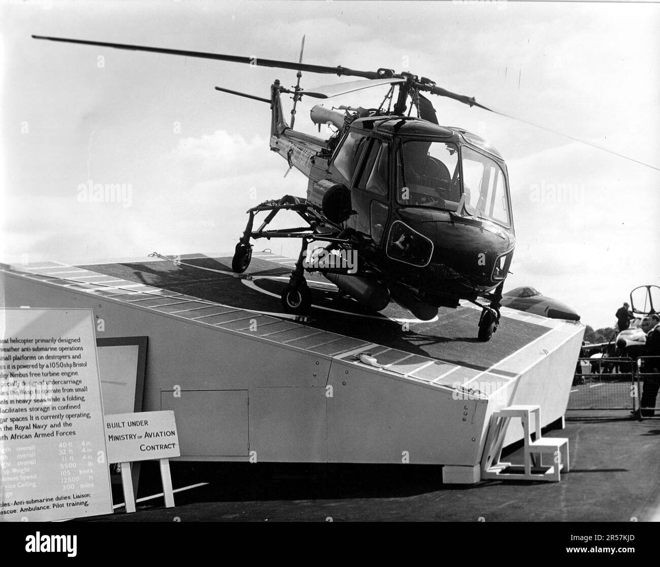 Westland Wasp - elicottero antisommergibile a bordo, c.1965 Foto Stock