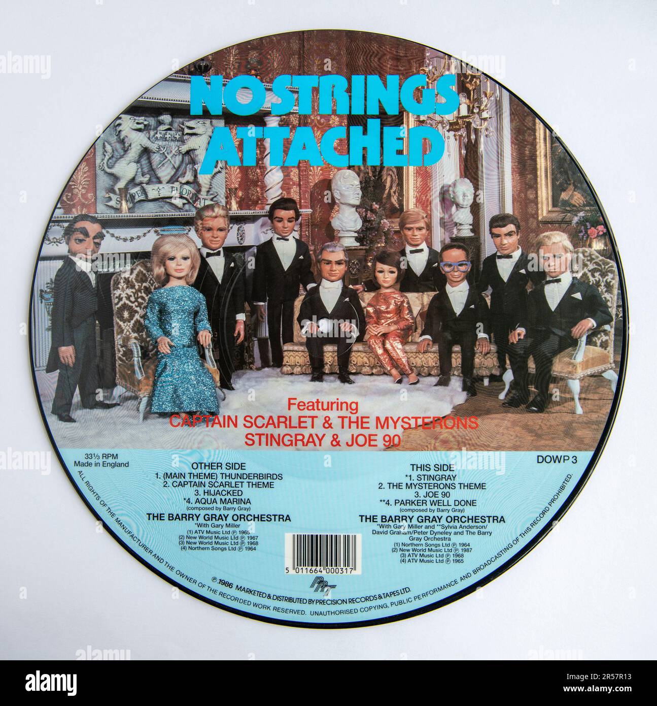 Disco fotografico dell'album No Strings Attached della Barry Gray Orchestra con temi della serie televisiva di Gerry Anderson, come Thunderbirds Foto Stock