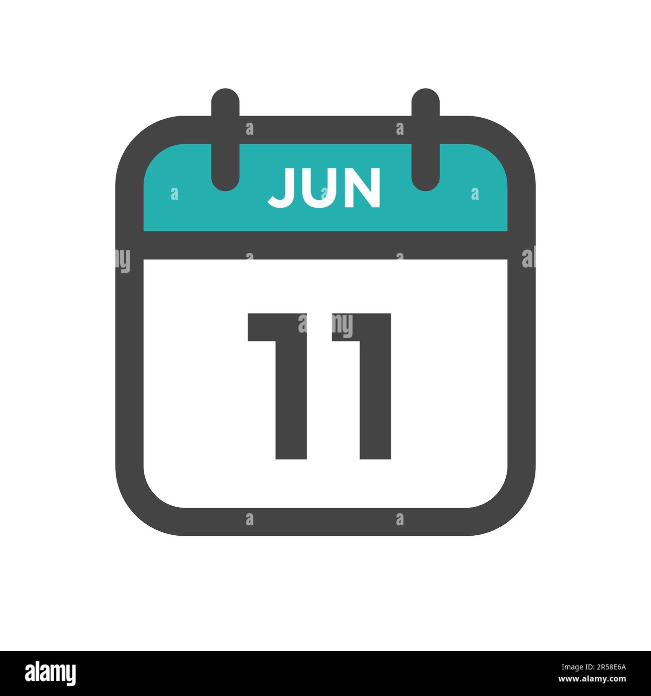 11 giugno giorno di calendario o data di calendario per la scadenza e l'appuntamento Illustrazione Vettoriale