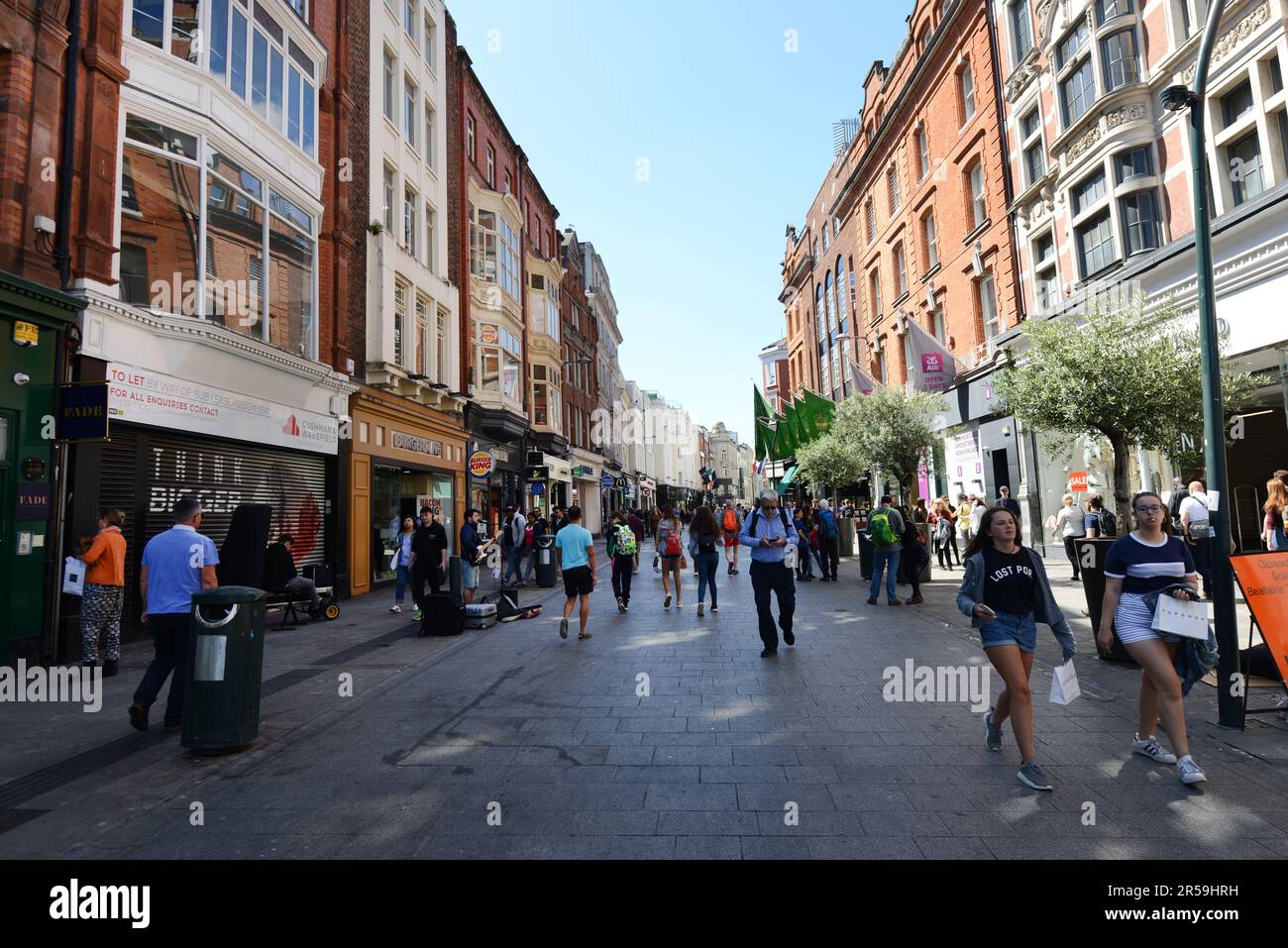 Grafton strada pedonale a Dublino, Irlanda. Foto Stock
