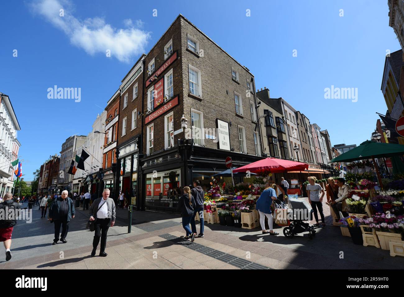 Grafton strada pedonale a Dublino, Irlanda. Foto Stock