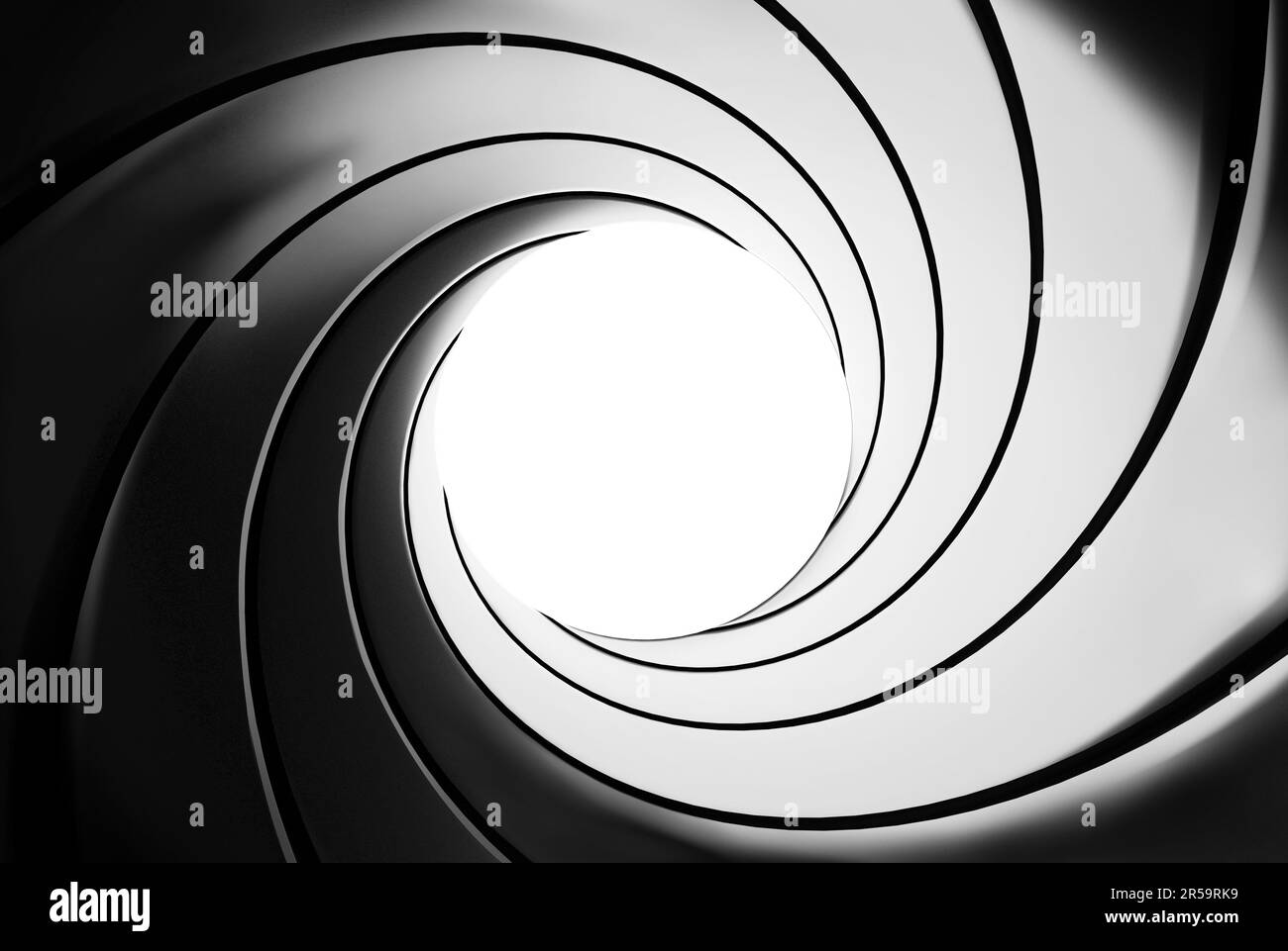Effetto canna di fucile - un classico tema di James Bond 007 - rendering 3D Foto Stock