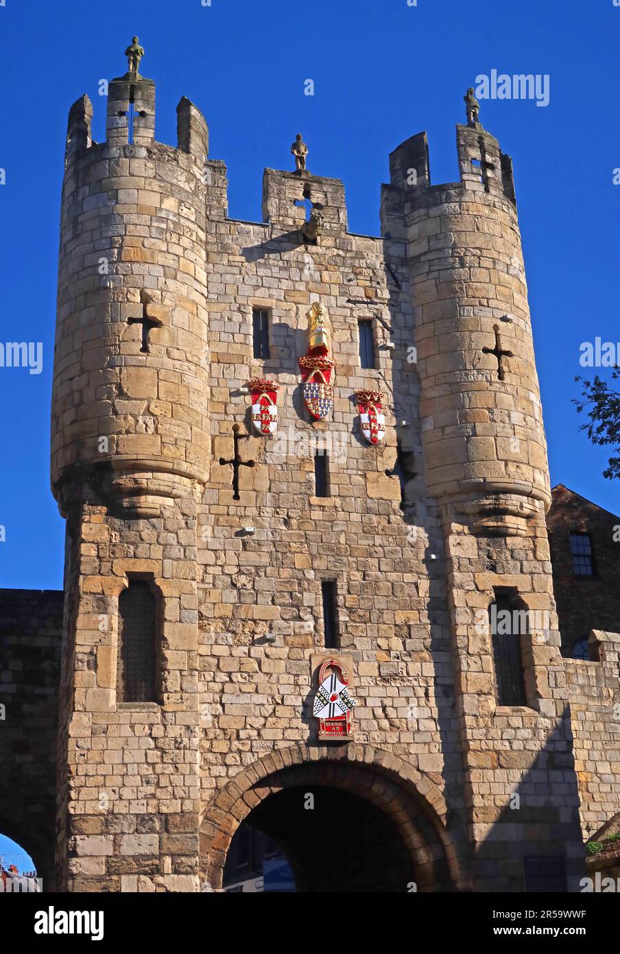 The Micklegate Bar York - Old Medieval Historic Gate, North Yorkshire, England, UK, YO1 6JX Foto Stock