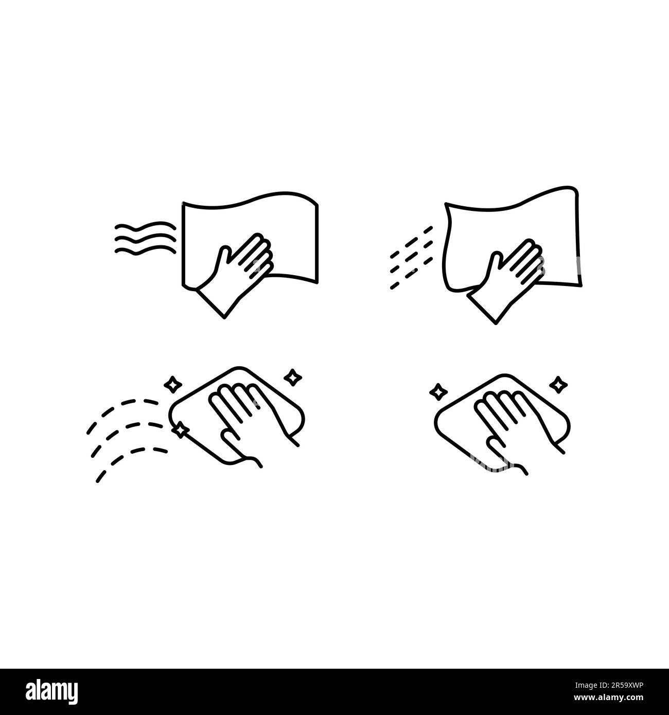 Pulire con l'icona del tovagliolo disegno modello vettoriale illustrazione Illustrazione Vettoriale