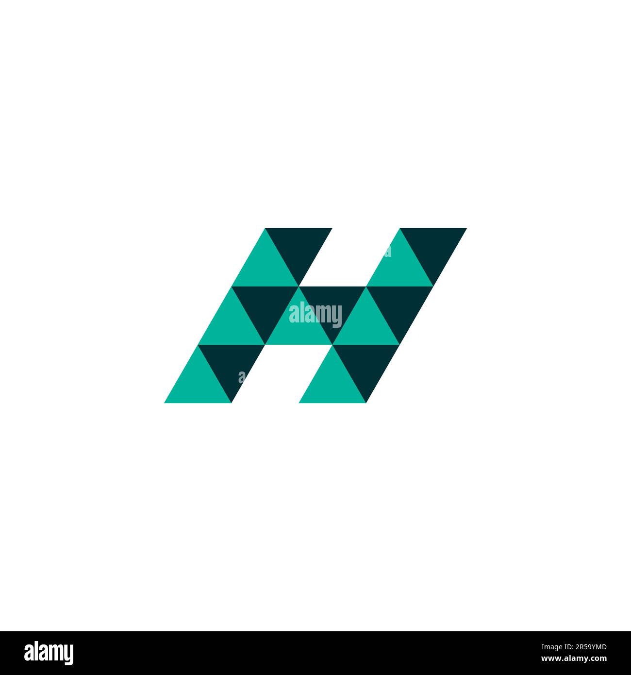 H Design del logo. Lettera H progetto iniziale. H Logo geometrico Illustrazione Vettoriale