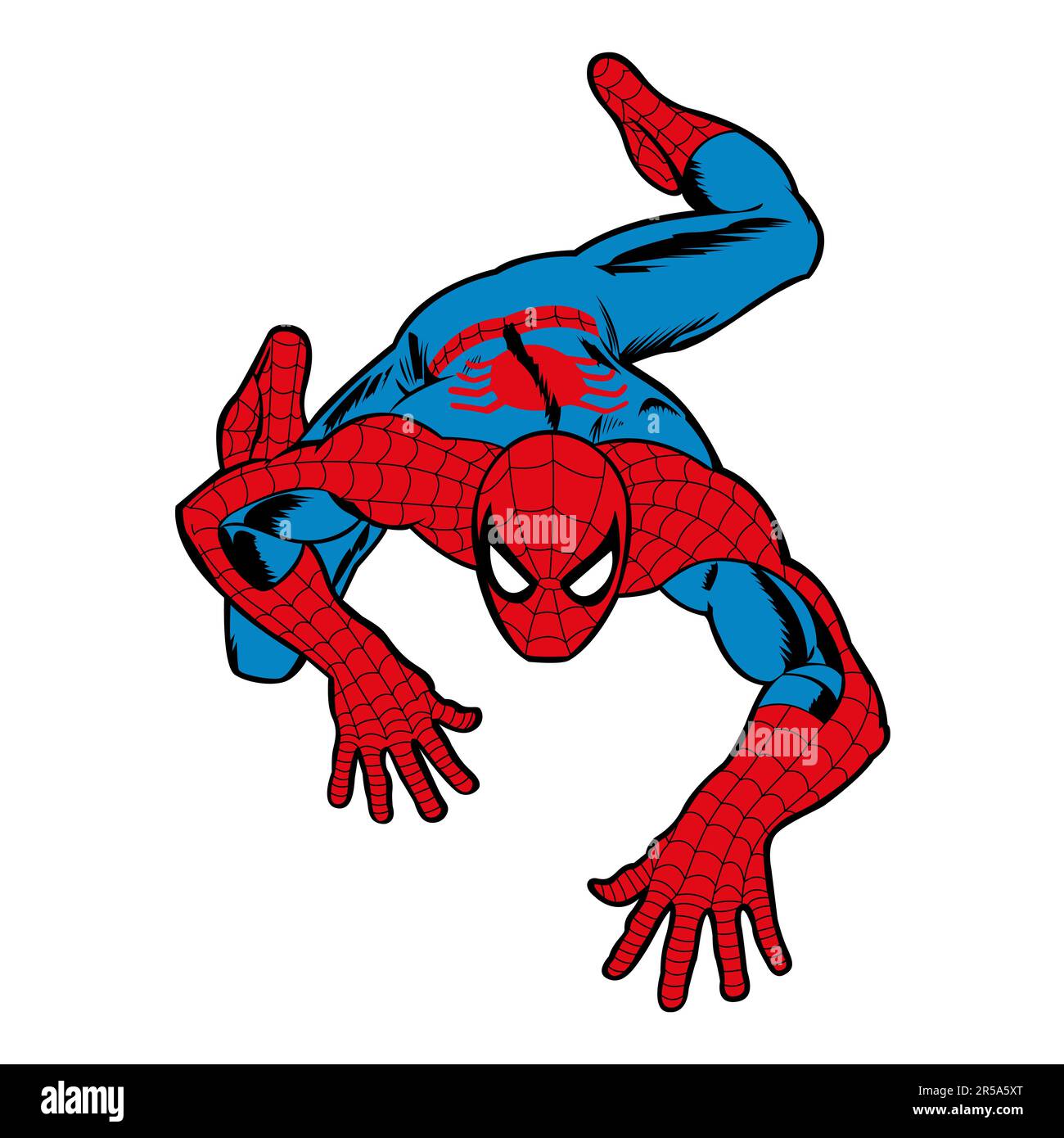 Logo vettore di spiderman supereroe. Fumetti americani pubblicati da Marvel Comics Illustrazione Vettoriale