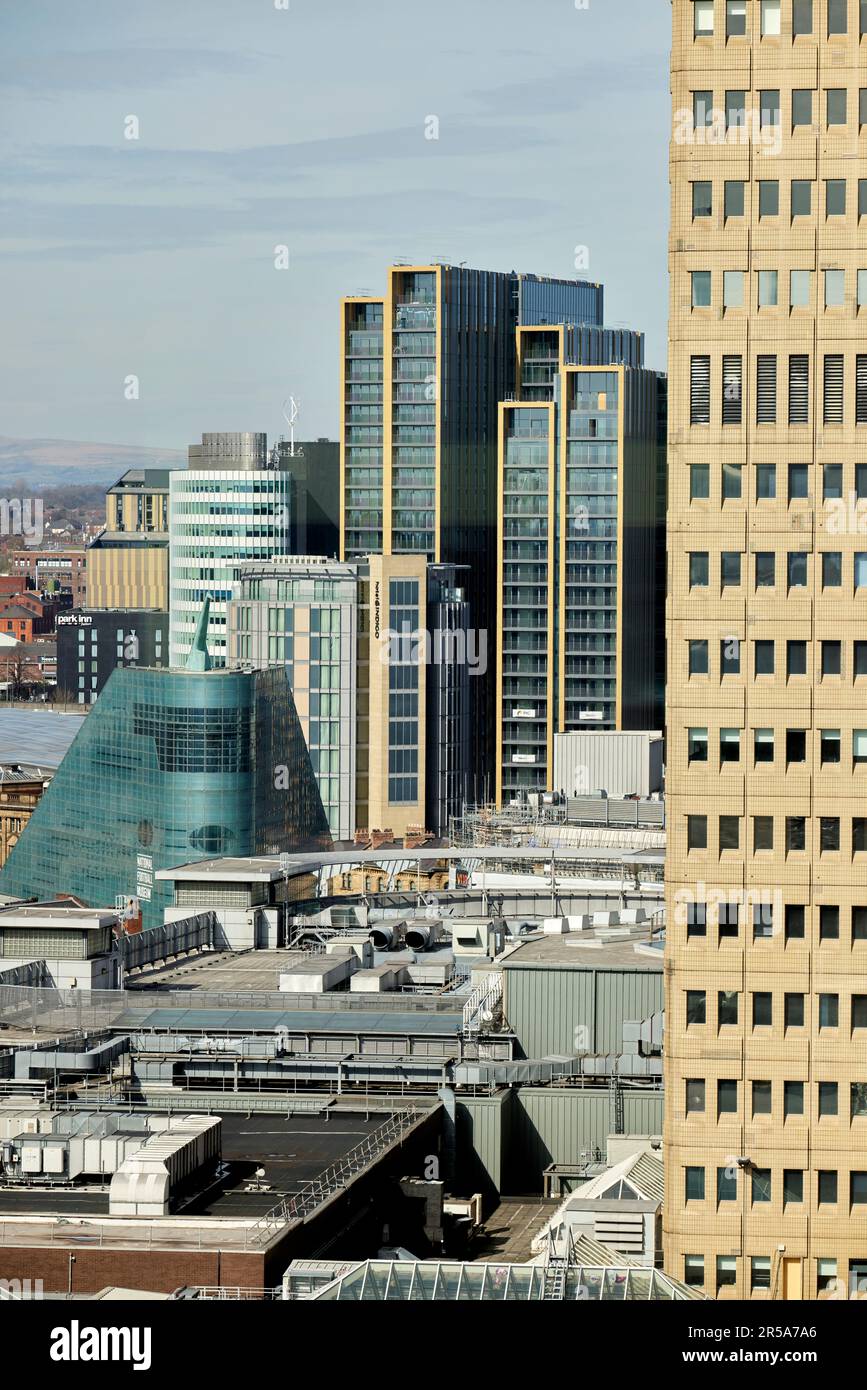 Manchester nuovi appartamenti e Urbis nel mutevole skyline Foto Stock