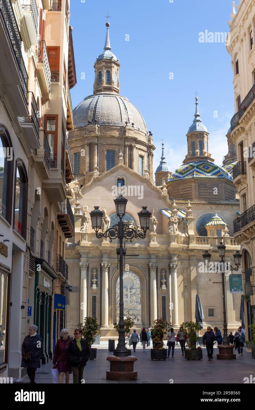 La Cattedrale-Basilica di nostra Signora del pilastro, Saragozza, Aragona, Spagna. Foto Stock
