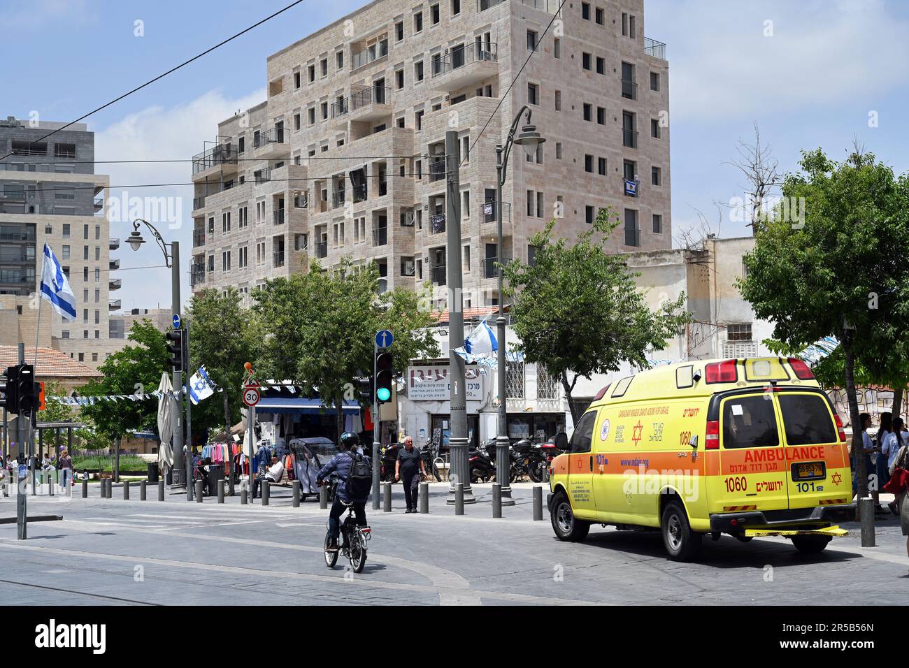 Vista sulla strada di Jaffa Road Foto Stock