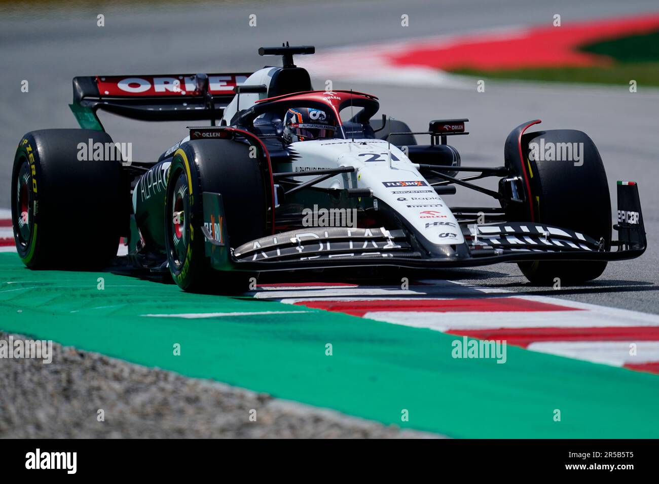 Spagna, 02/06/2023, Nick de Vries (Paesi Bassi), Scuderia AlphaTauri AT04Nick de Vries (Paesi Bassi), Scuderia AlphaTauri AT04Credit: PRESSINPHOTO SPORTS/ Alamy Live News Foto Stock