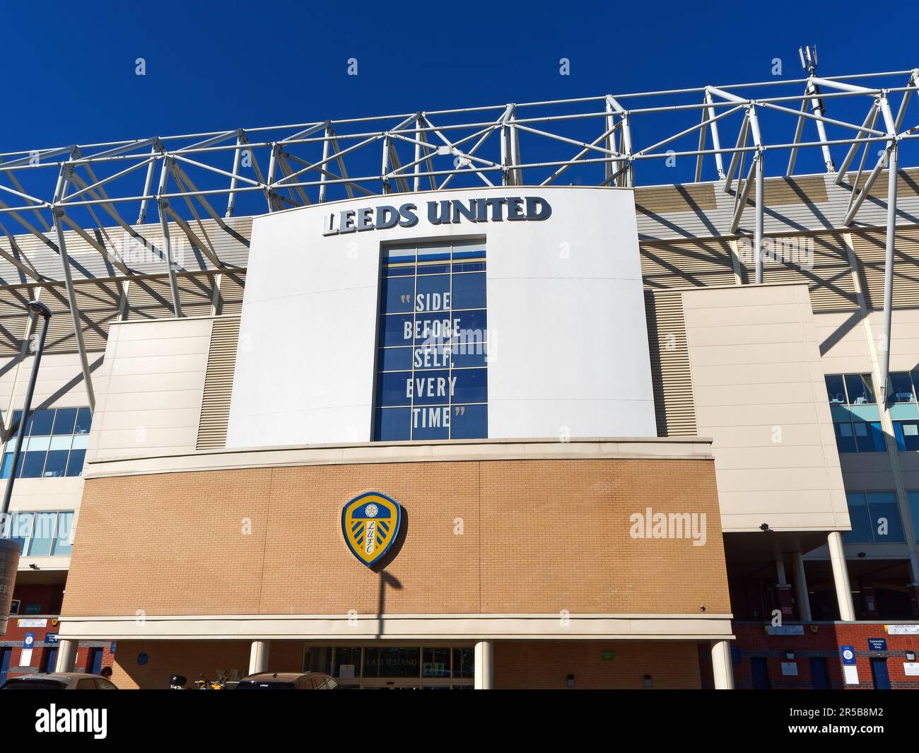 Regno Unito, West Yorkshire, Leeds, Elland Road Stadium, sede del Leeds United FC. Foto Stock