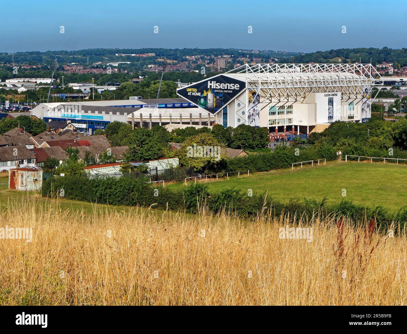 Regno Unito, West Yorkshire, Leeds, Elland Road Stadium, sede del Leeds United FC. Foto Stock