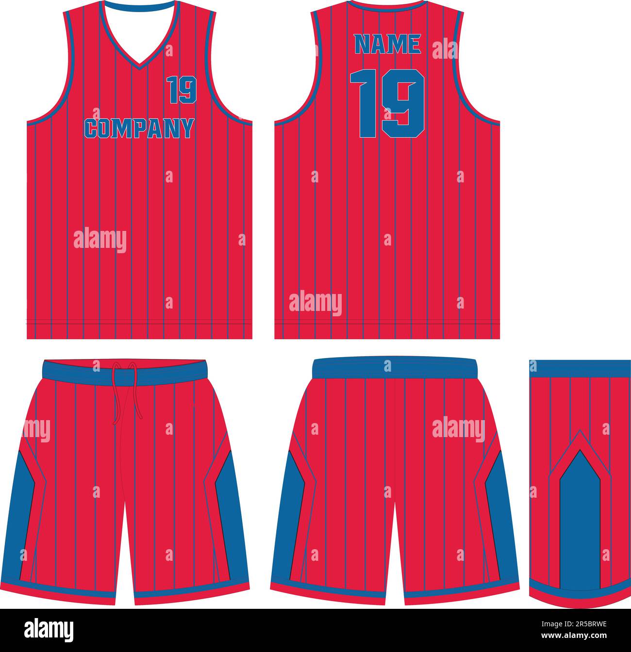 Modello Shorts da basket in uniforme per il Basketball Club Illustrazione Vettoriale