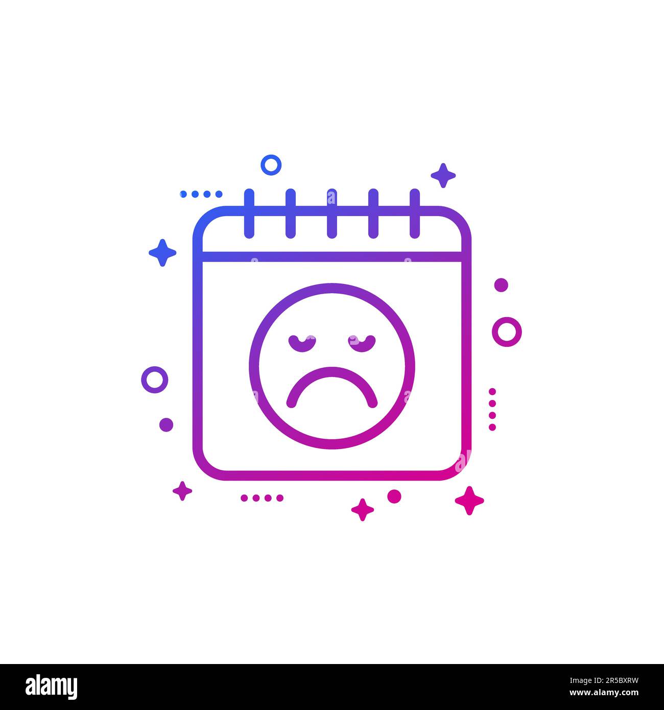 bad day icona con calendario ed emoji Illustrazione Vettoriale