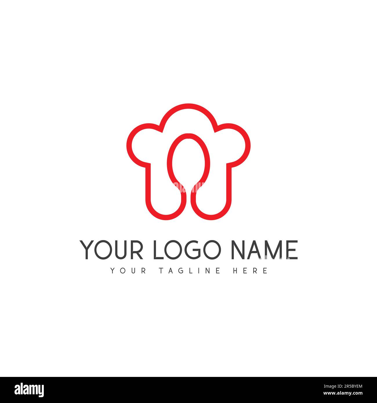 Cappellino creativo dello chef con logo Spoon Design Logo Cooking Restaurant logotipo Illustrazione Vettoriale