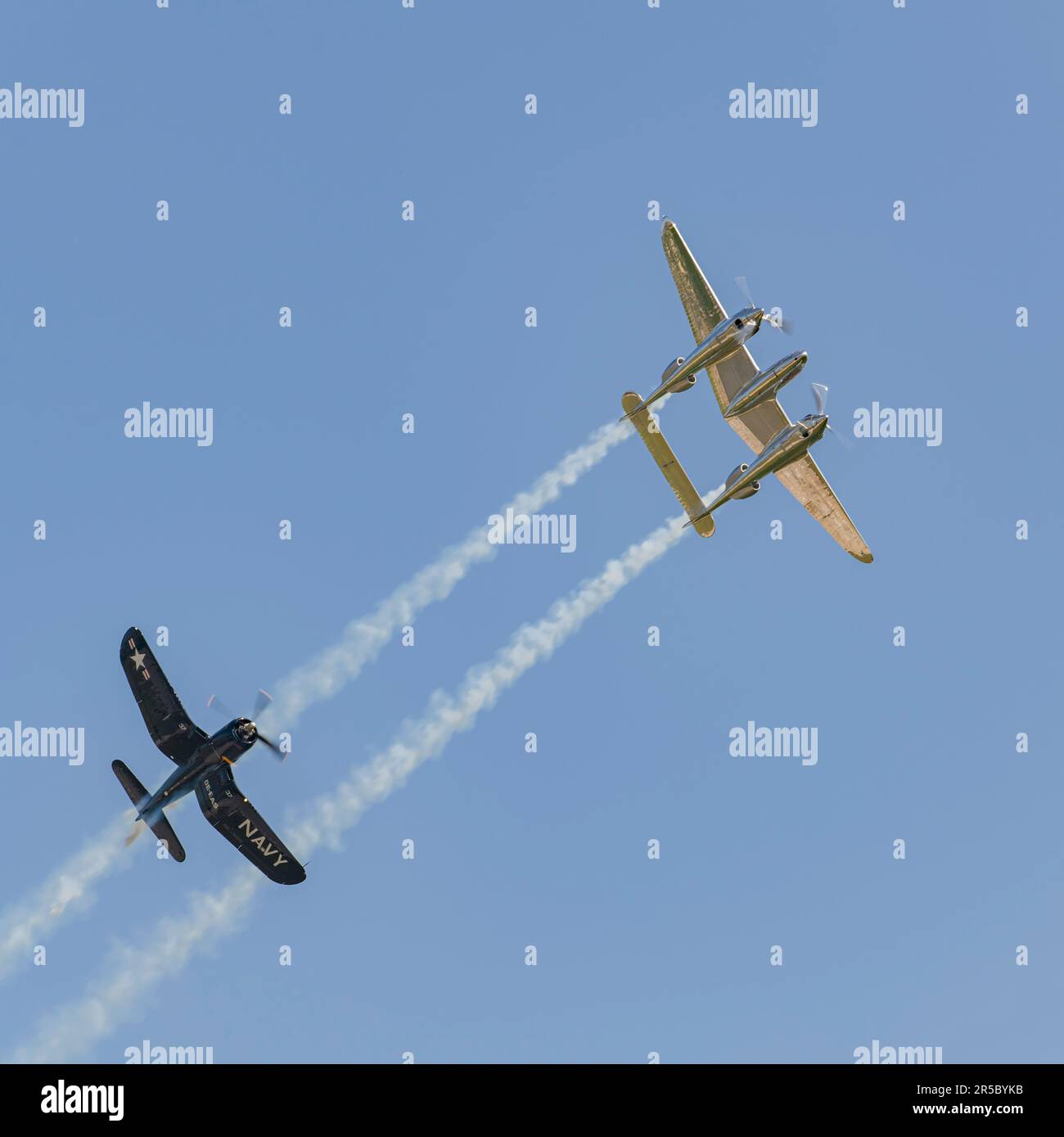 Flying Bulls al Pardubice Air Show 2023 a Pardubice, Repubblica Ceca Foto Stock