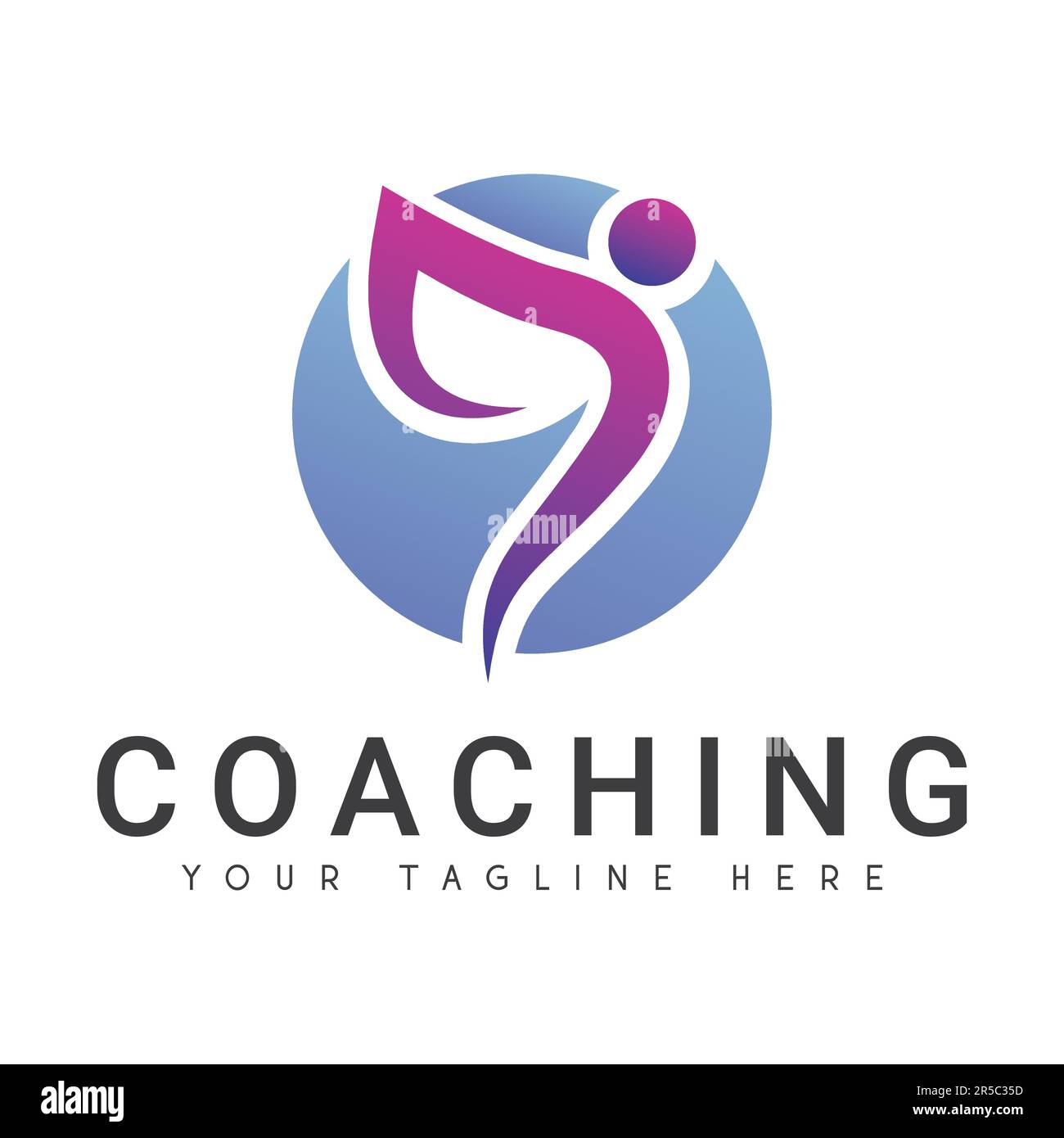 Astratto vita umana Coaching Logo Design Illustrazione Vettoriale