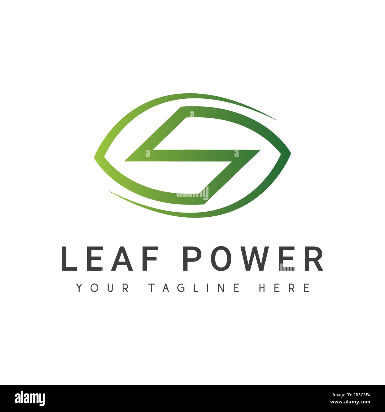 Leaf Power Logo Design Eco friendly carica natura Logo icona Illustrazione Vettoriale
