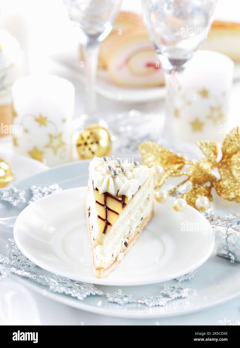 Marchpane tradizionale Torta di crema per Natale Foto Stock
