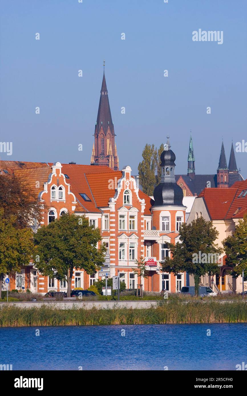 Città vecchia, Museo statale e Cattedrale, Schwerin, Meclemburgo-Pomerania occidentale, Germania Foto Stock