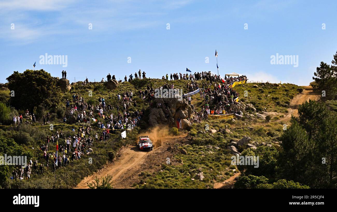 Sardegna, Italia. 02nd giugno, 2023. Kitzbuhel, Toyota Gazoo Racing WRT, Toyota Gr Yaris Rally1 Hybrid, FIA World Rally Championship WRC, 02 giugno 2023 a Olbia, Sardegna, Italia Credit: Independent Photo Agency/Alamy Live News Foto Stock