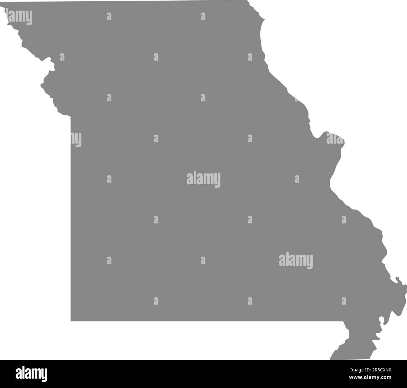 Mappa dei colori CMYK DEI GRIGI del MISSOURI, USA Illustrazione Vettoriale