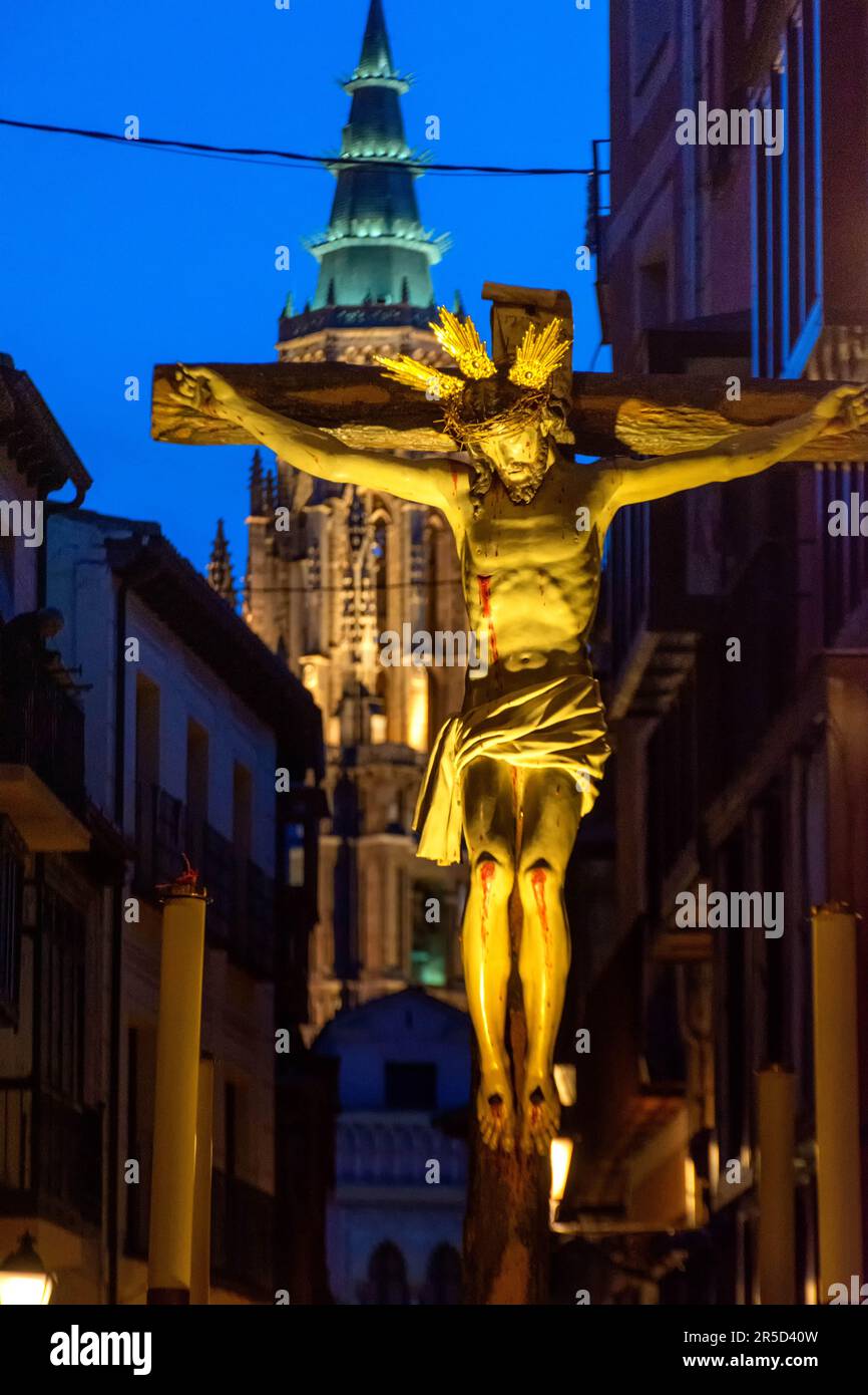 Fraternità Confraternita dei Penitenti del Santo Cristo della discesa di Toledo Foto Stock