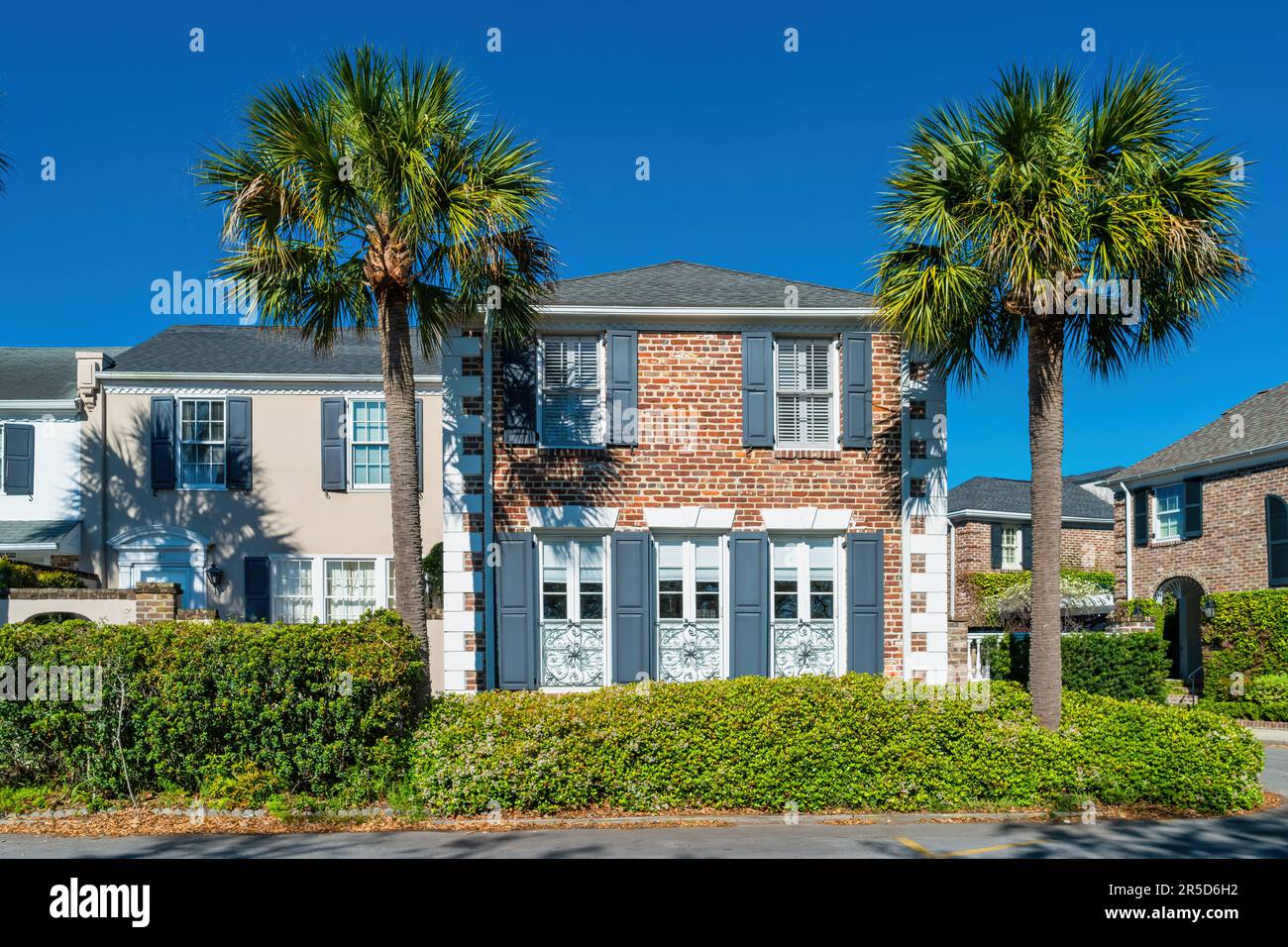 Case nel centro di Charleston, South Carolina, Stati Uniti. Foto Stock