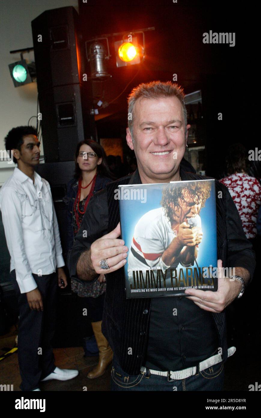 Jimmy Barnes Jimmy Barnes, uno dei cantanti rock più popolari e di successo dell'Australia e un ex patriato scozzese, ospita il lancio del suo nuovo libro, parte della serie "icone della musica australiana", all'Hilton Hotel. Sydney, Australia. 07.05.08. Foto Stock