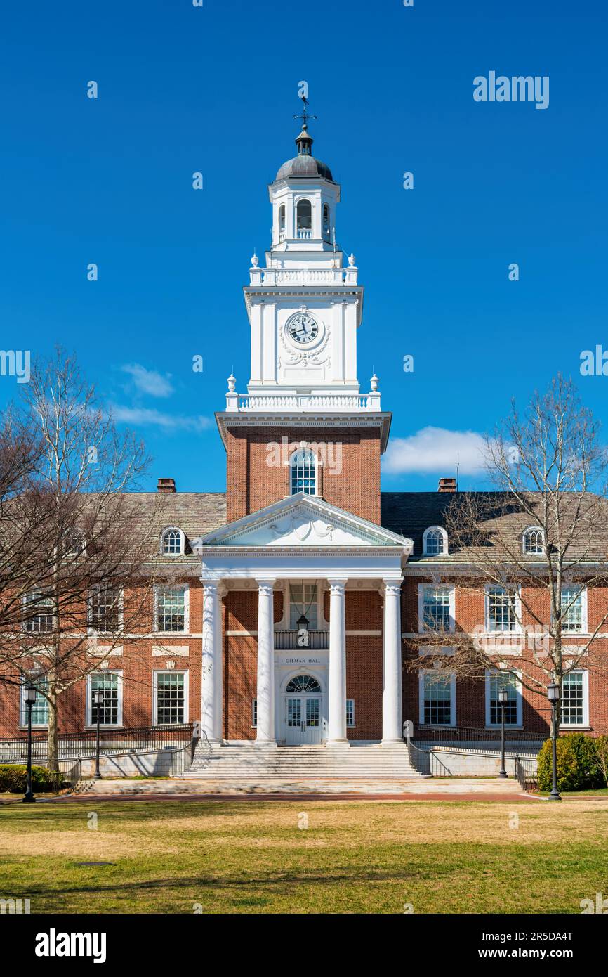 Gilman Hall presso il campus della Johns Hopkins University a Baltimora, Maryland, USA. Foto Stock