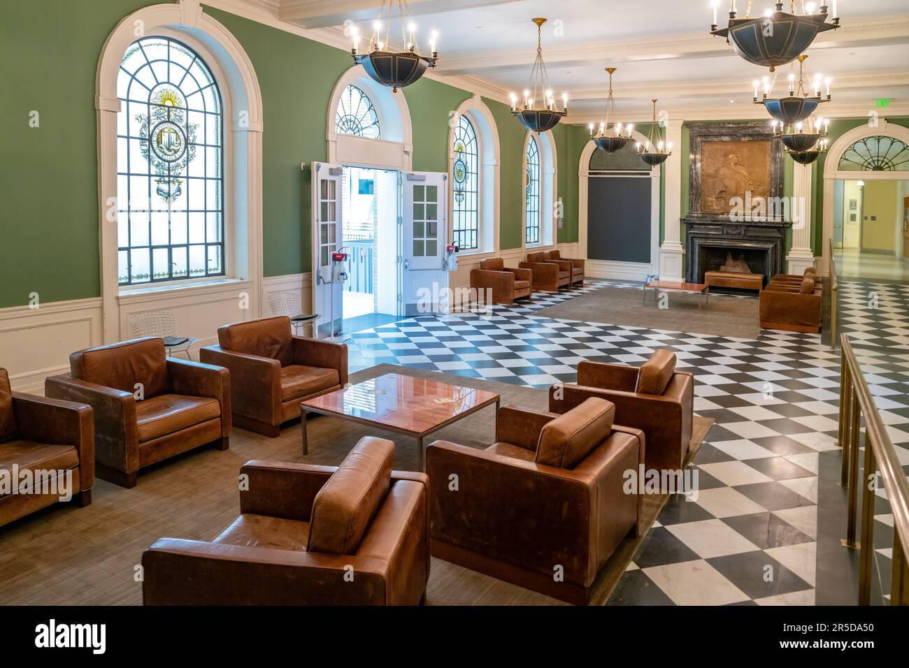 Interno della Gilman Hall del campus della Johns Hopkins University a Baltimora, Maryland, USA. Foto Stock