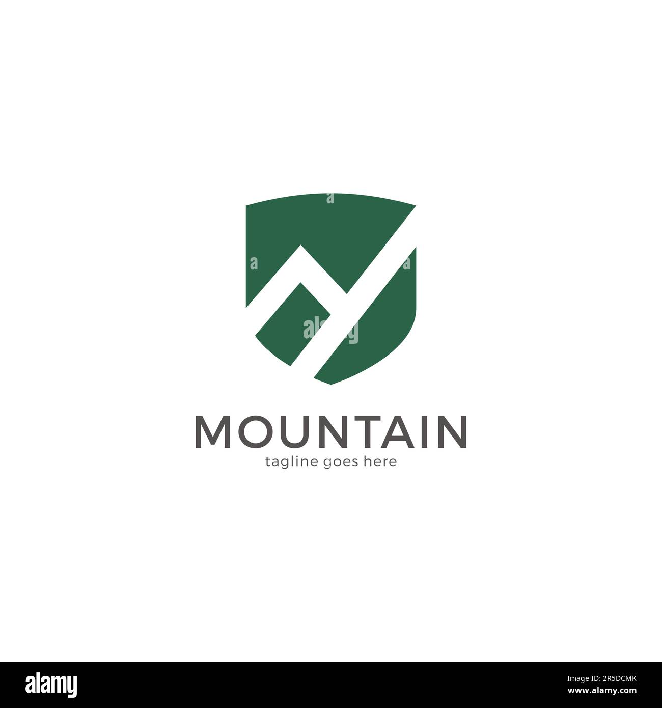 Logo Mountain. Logo Shield Mountain Vector Illustrazione Vettoriale