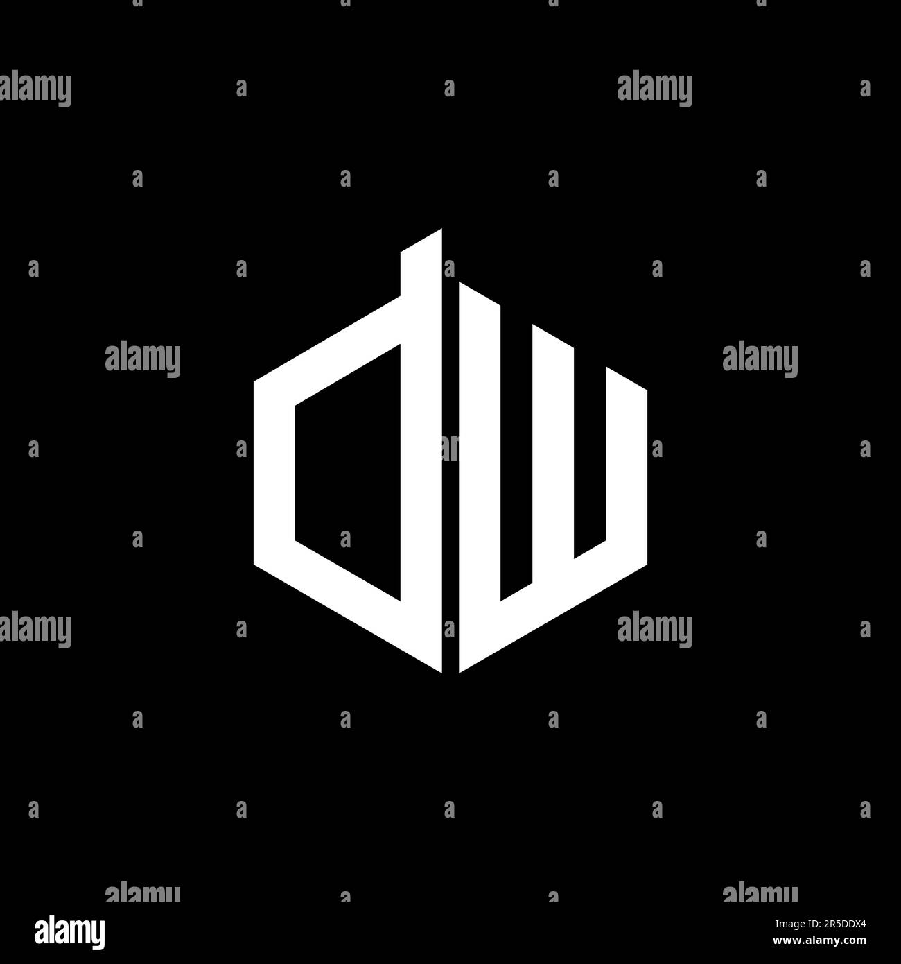 Sigla della lettera dw Logo design Concept Illustrazione Vettoriale