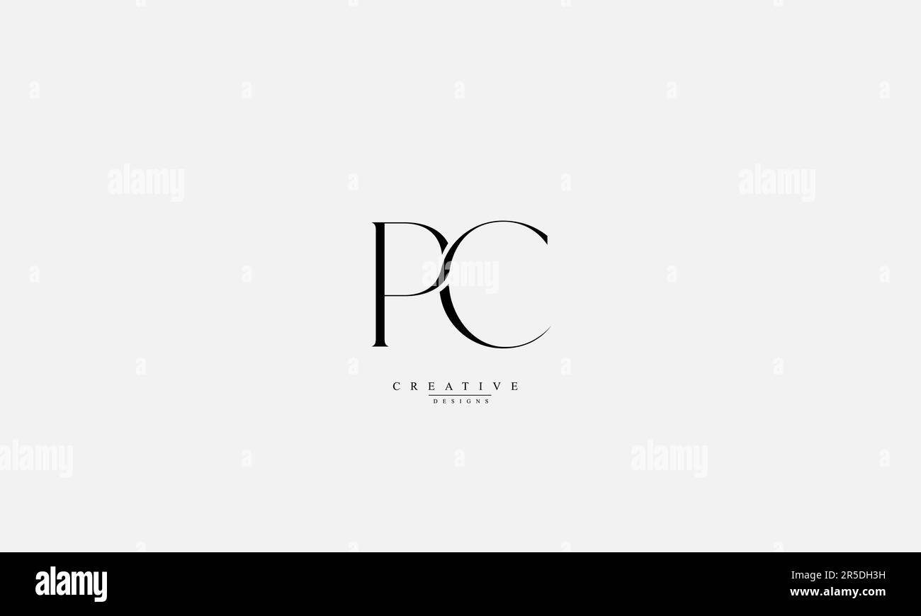 Lettere alfabetiche iniziali logo monogramma PC CP P C. Illustrazione Vettoriale