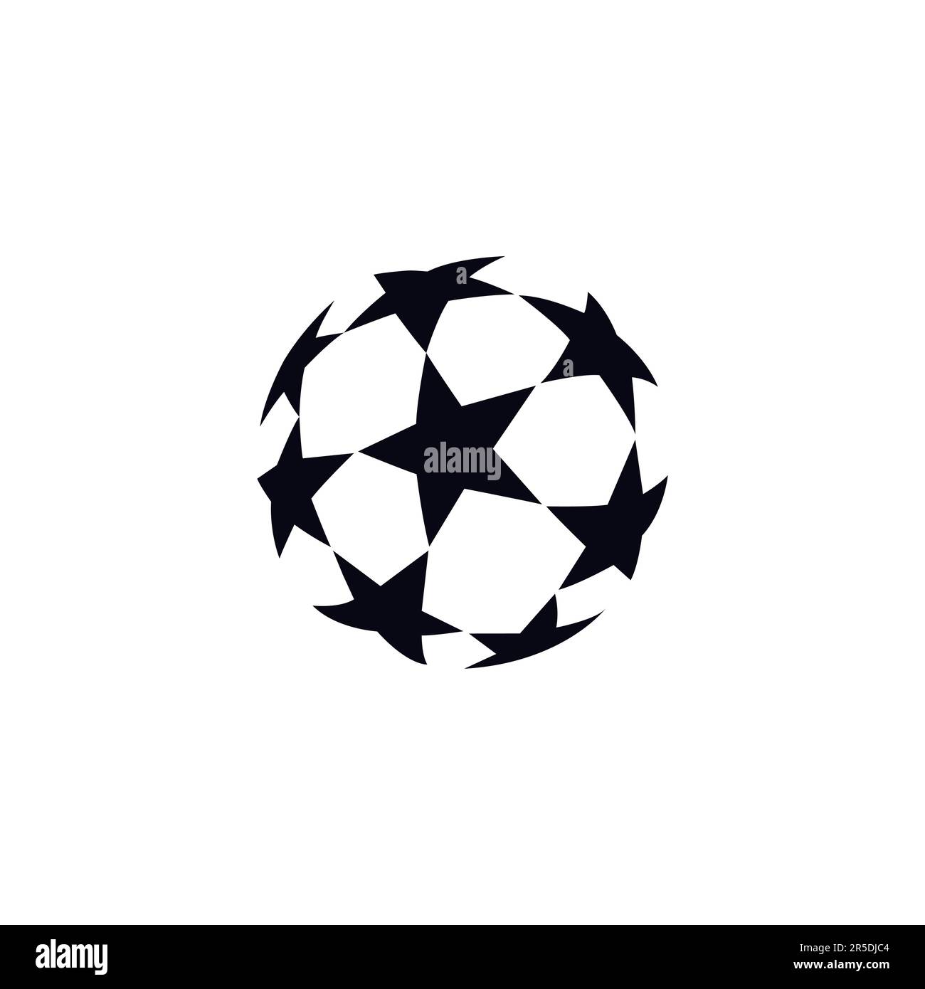 Logo Ball Star. Icona della palla da calcio Illustrazione Vettoriale