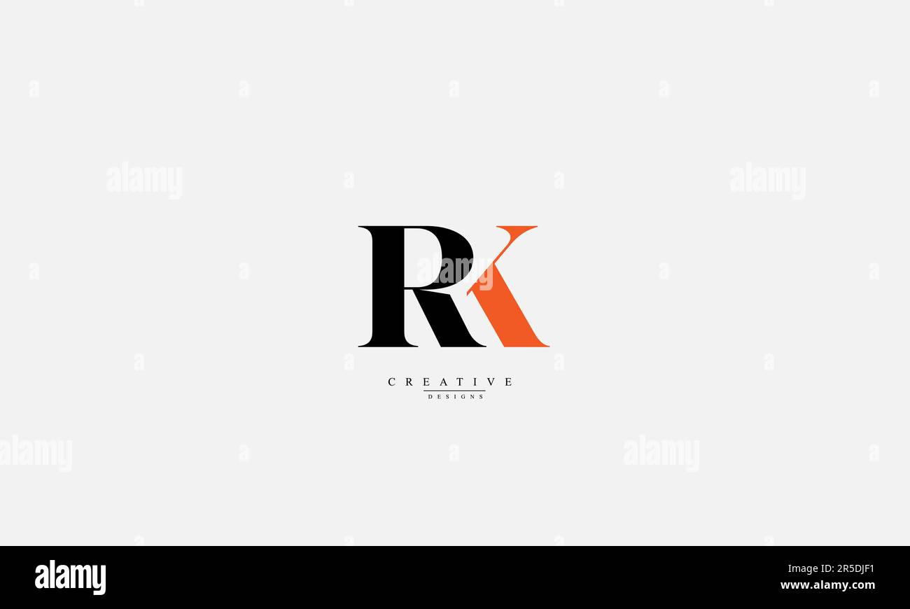 Lettere alfabetiche iniziali logo monogramma RK KR R K. Illustrazione Vettoriale
