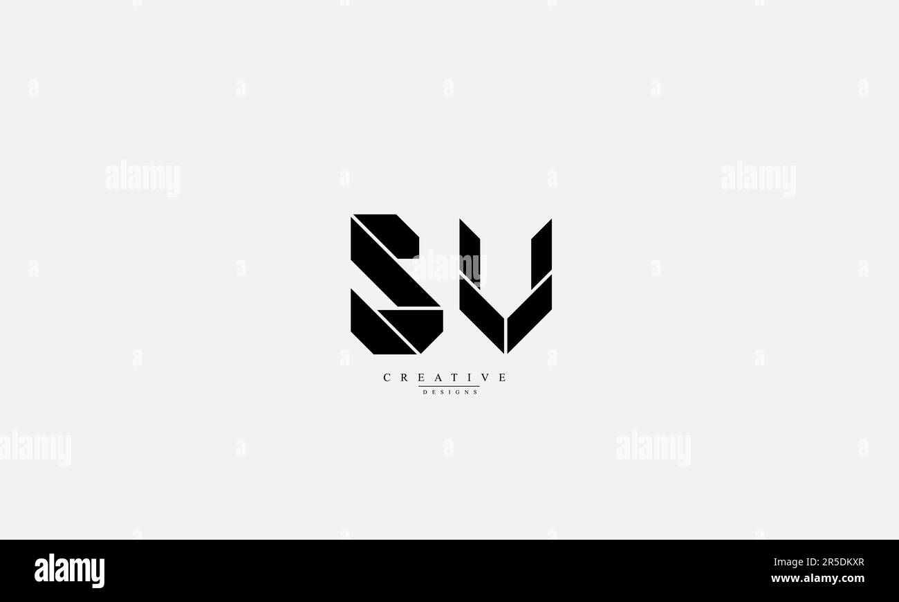 Lettere alfabetiche iniziali Monogramma logo SV VS S V. Illustrazione Vettoriale
