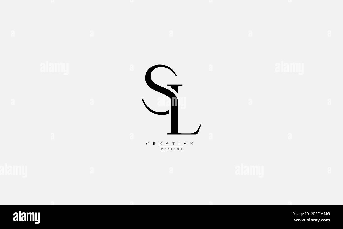 Lettere alfabetiche iniziali Monogramma logo SL LS S L Illustrazione Vettoriale