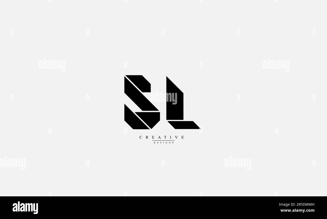Lettere alfabetiche iniziali Monogramma logo SL LS S L Illustrazione Vettoriale