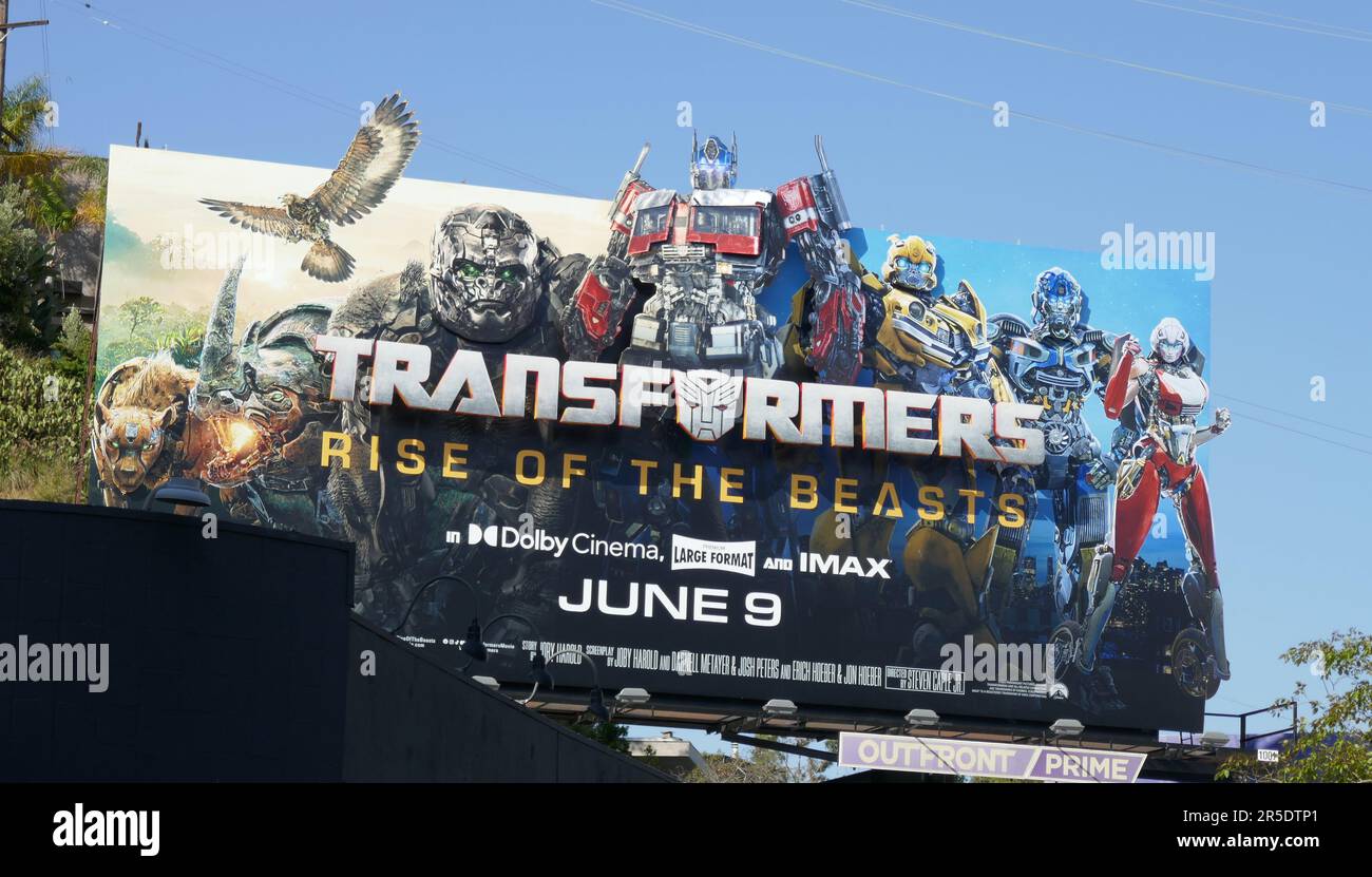 Los Angeles, California, USA 2nd Giugno 2023 Transformers Rise of the Beasts Posters/Billboard il 2 Giugno 2023 a Los Angeles, California, USA. Foto di Barry King/Alamy Stock Photo Foto Stock