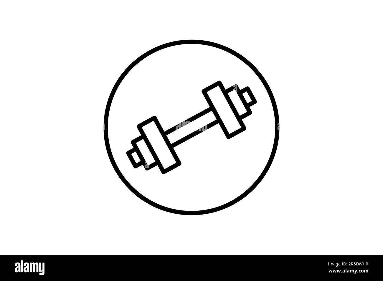 Icona del barbell. icona relativa a fitness, attrezzature sportive. Design stile icona linea. Semplice disegno vettoriale modificabile Illustrazione Vettoriale